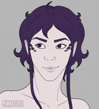 Flat colour, Bust, Simple BG