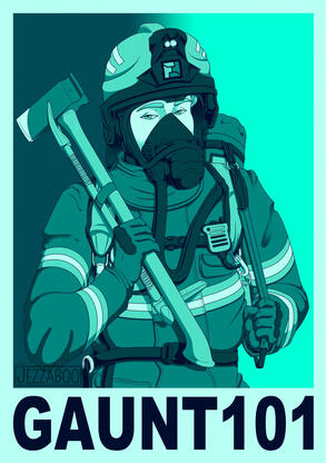 Shaded colour half body, simple BG