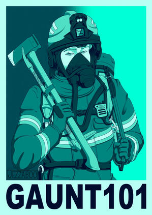 Cell shaded colour, half body, simple BG