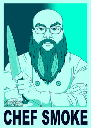 Shaded colour half body, simple BG